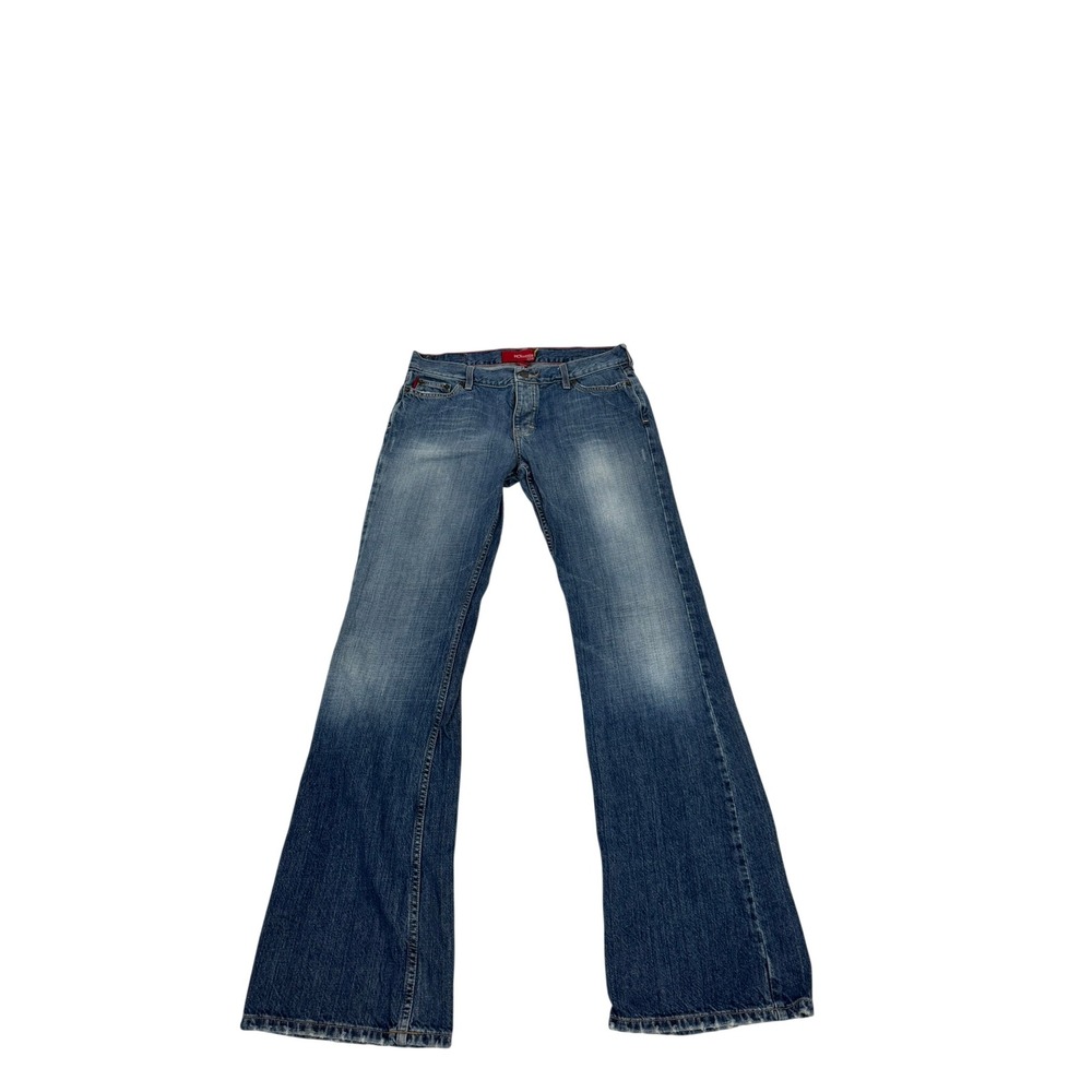 Hollister Vintage Y2K Flare Jeans Button Fly Medium Wash Denim Womens 11 Long